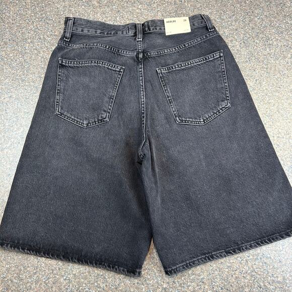 Agolde Lenox Culotte Wide Leg Shorts, Black, 28, NEW - Picture 3 of 6